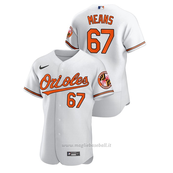 Maglia Baseball Uomo Baltimore Orioles John Means Autentico Bianco